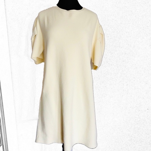 Zara Creamy White Knit Dress with Funky Sleeves - Picture 8 of 8